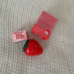 New Tony Moly Stawberry Hand Cream Lip Gloss Mask Melt Set